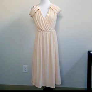 Asos Cream V Neck Midi Dress